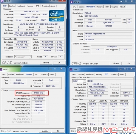 终获得的成绩令人鼓舞，DDR3 3458的超频频率是到本文截稿时为止，全球高的英特尔平台内存频率。