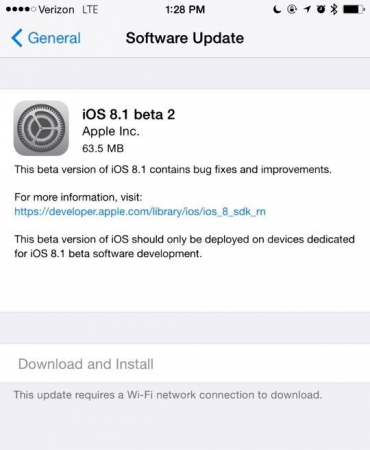 iOS 8.1 Beta 2来袭！