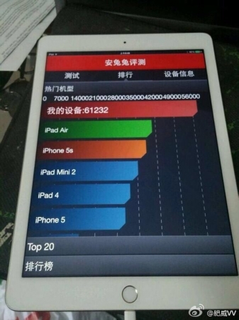 曝光：iPad Air 2跑分惊人！